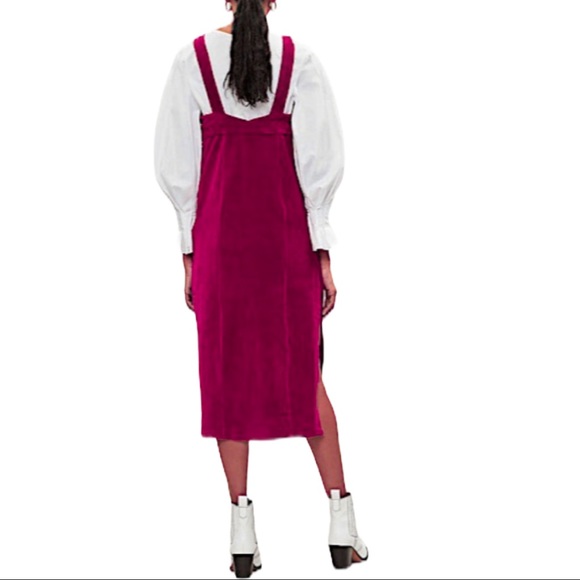 Dresses Sleeveless Corduroy Midi Pinafore Dress